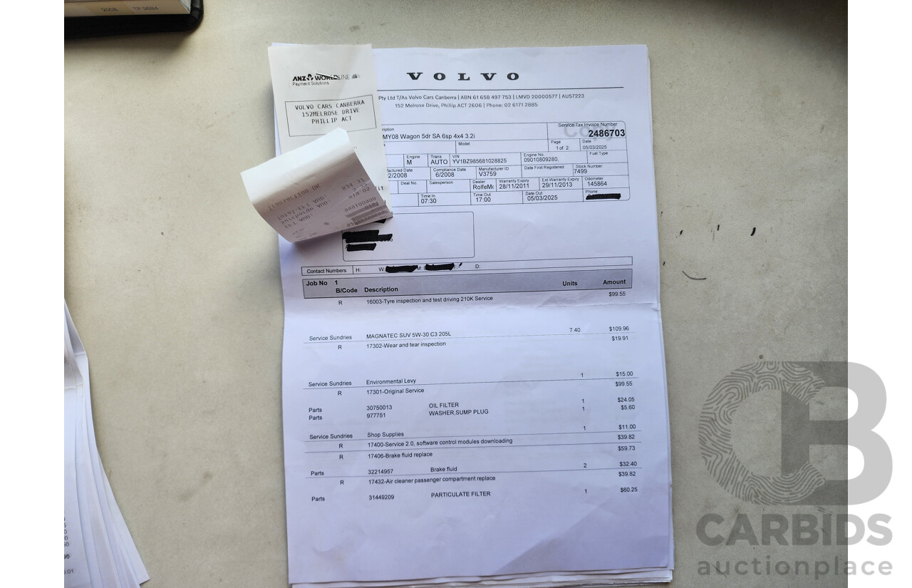 6/2008 Volvo Xc70 3.2 BZ 4d Wagon Bronze 3.2L