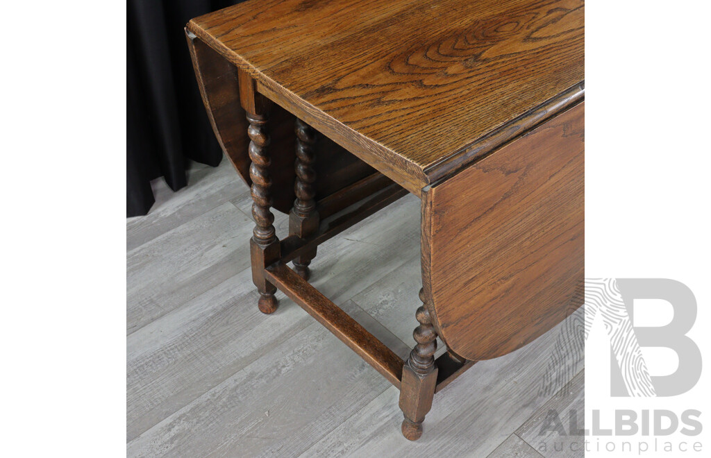 Art Deco Oak Drop Side Table