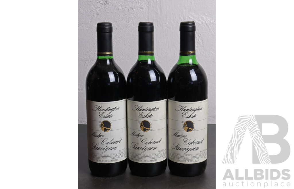 Three Huntington Estate Mudgee Cabernet Sauvignon Vintage 1997 (3)