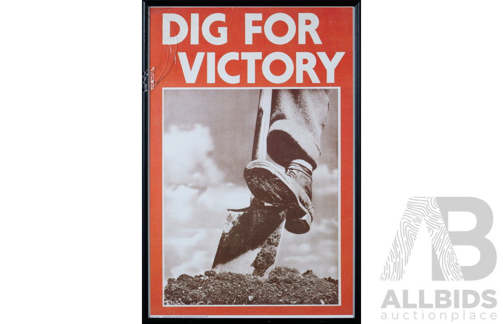 Framed Poster, 'Dig for Victory', Reproduced From the Original Held by the Imperial War Museum, 77 x 53 cm (frame)