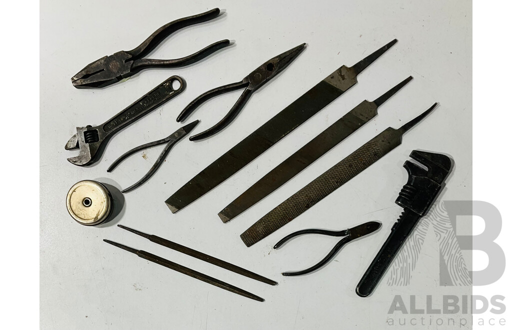 Collection of Vintage Hand Tools Including Files, Clippers and More