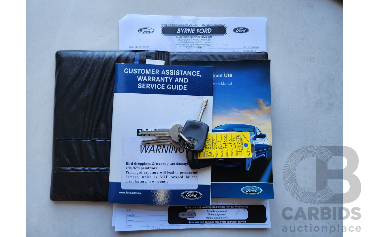 3/2003 Ford Falcon XR6 BA Utility White 4.0L