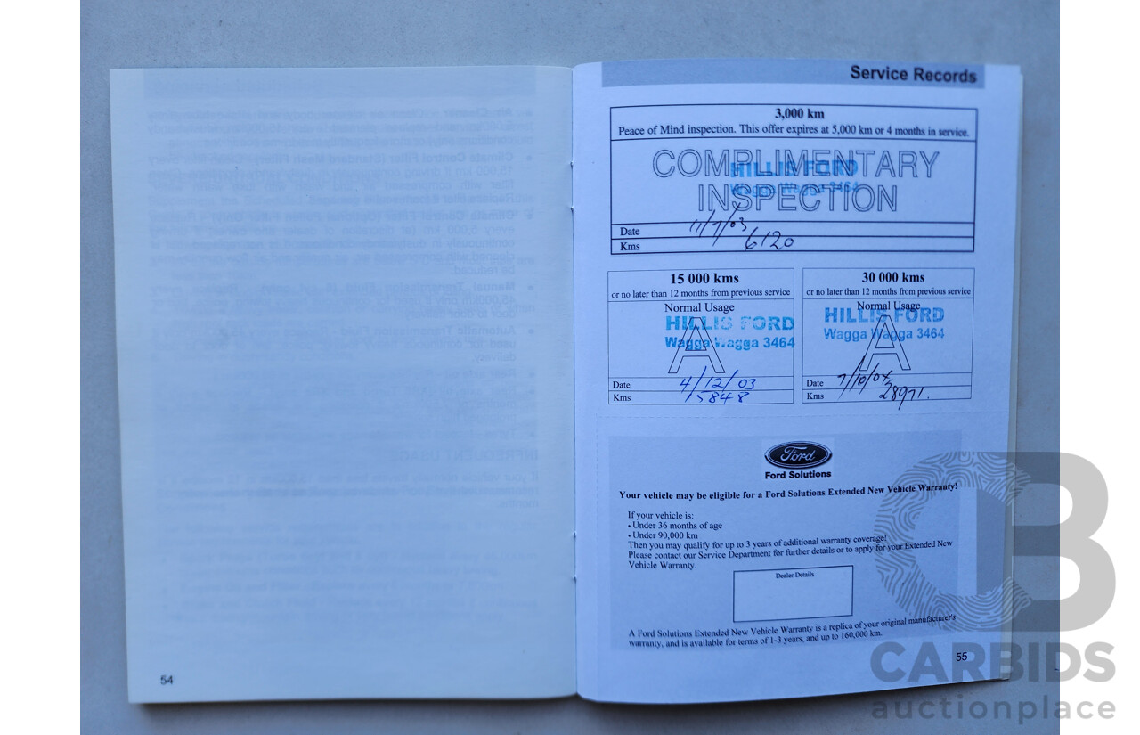 3/2003 Ford Falcon XR6 BA Utility White 4.0L