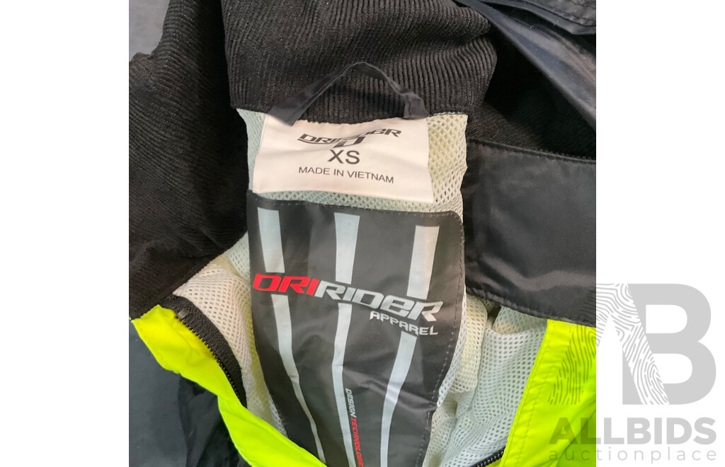 RJAYS Jacket & DRIRIDER Waterproof Rain Suit - Size XS - Lot of 2