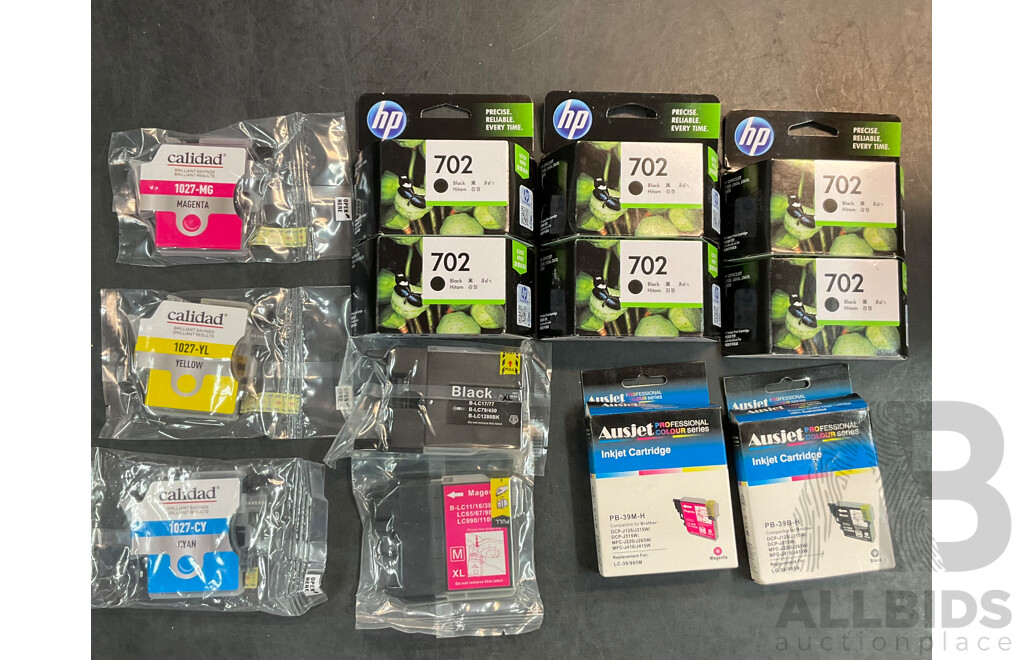 HP, AUSJET, CALIDAD Assorted Ink Cartridge - Lot of 13