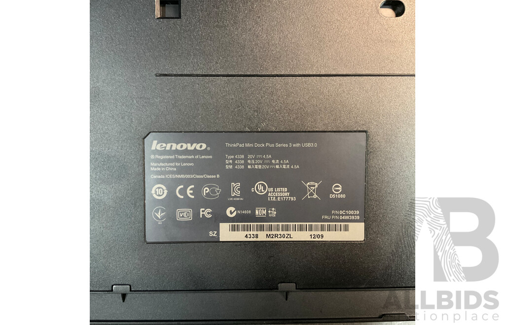 LENOVO ThinkPad Mini Dock Plus Series 3 with USB3.0