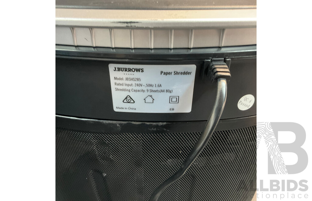 J.BURROWS JBSHS285 Paper Shredder