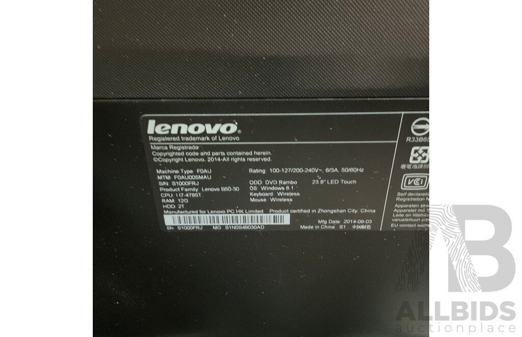 LENOVO Ideacentre B50-30 23.8'' I7 12GB RAM  1TB SSD All-in-One Desktop PC