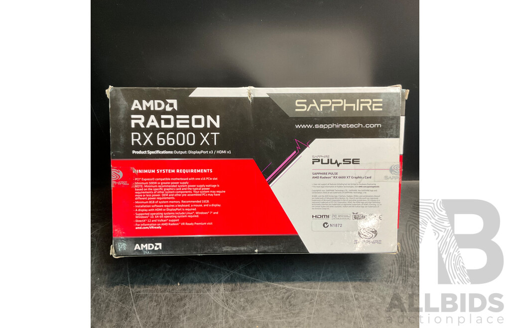 SAPPHIRE Pulse AMD Radeon RX 6600 XT 8GB Graphics Card
