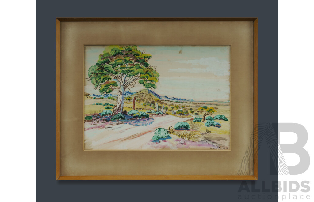 Bamara, Winnie (Born C.1939-1987) Outback Road With Mountain Range
