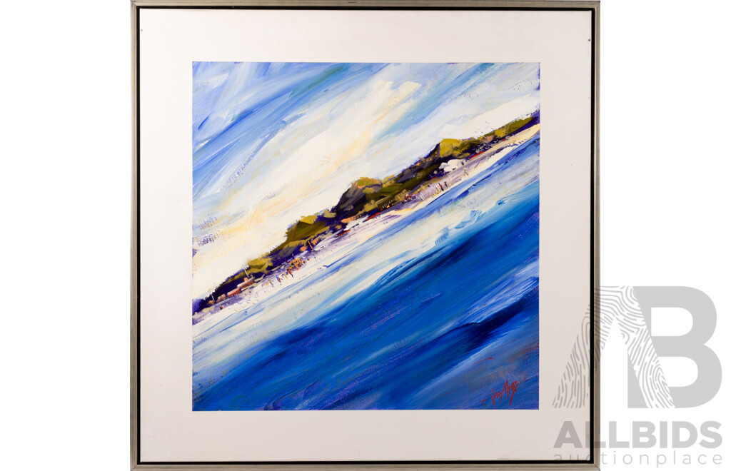 Gary Myers, (20th Century, Australian, 1971-) 'Sailing Off Fraser Island', Acrylic on Canvas, 75 x 75 cm (frame)