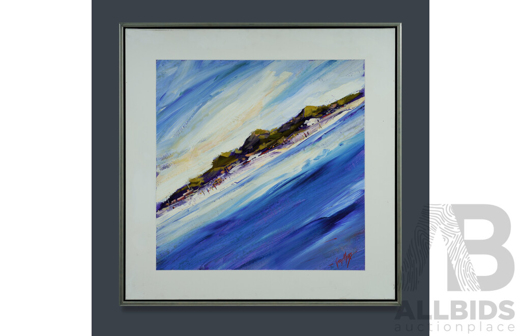 Gary Myers, (20th Century, Australian, 1971-) 'Sailing Off Fraser Island', Acrylic on Canvas, 75 x 75 cm (frame)