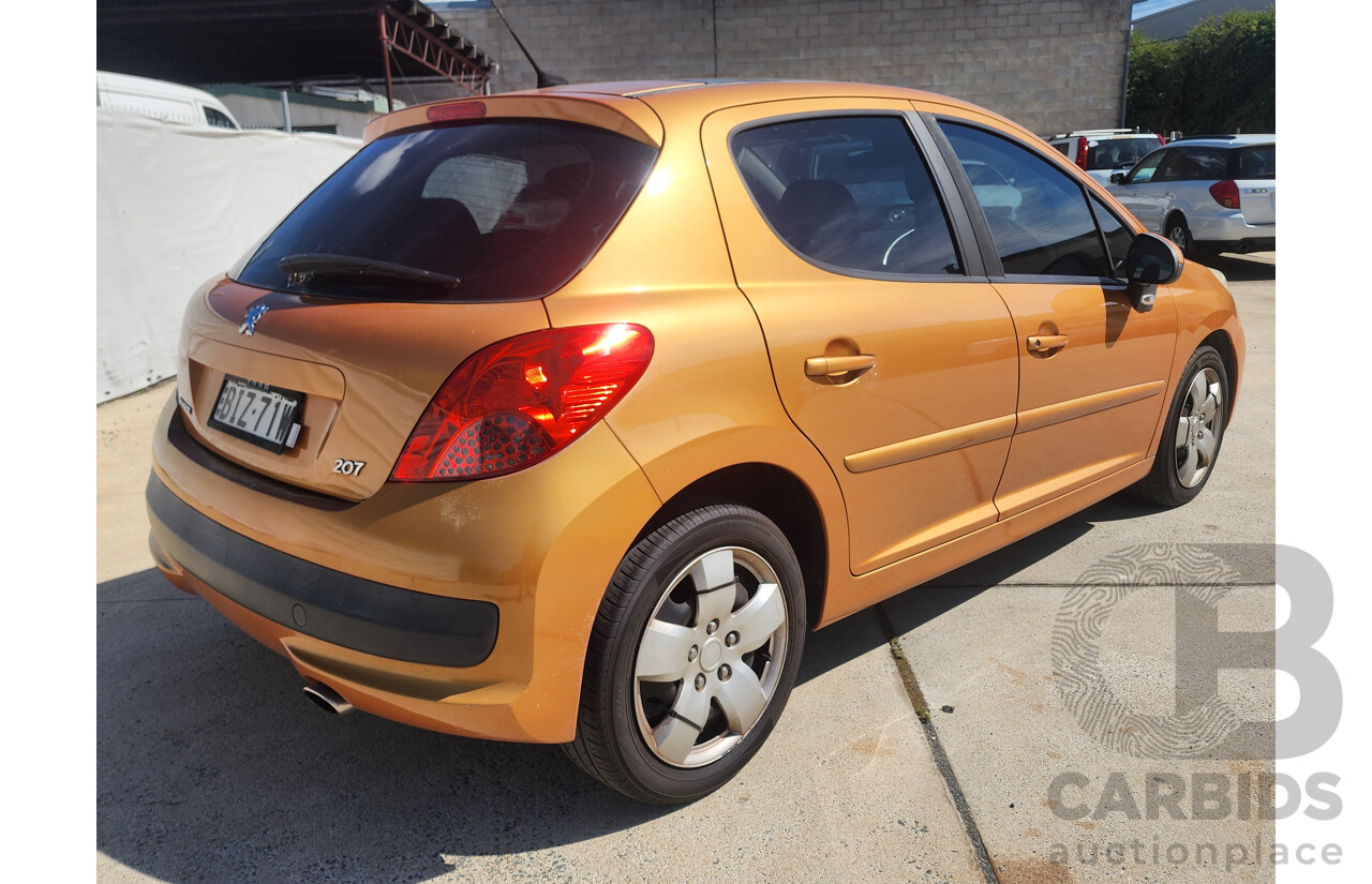 2/2009 Peugeot 207 XT  5d Hatchback Orange 1.6L