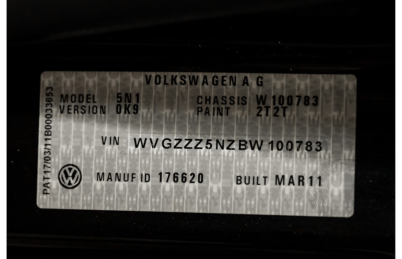 5/2011 Volkswagen Tiguan 125 TSI 5NC MY11 4d Wagon Deep Black Pearl Turbo 2.0L