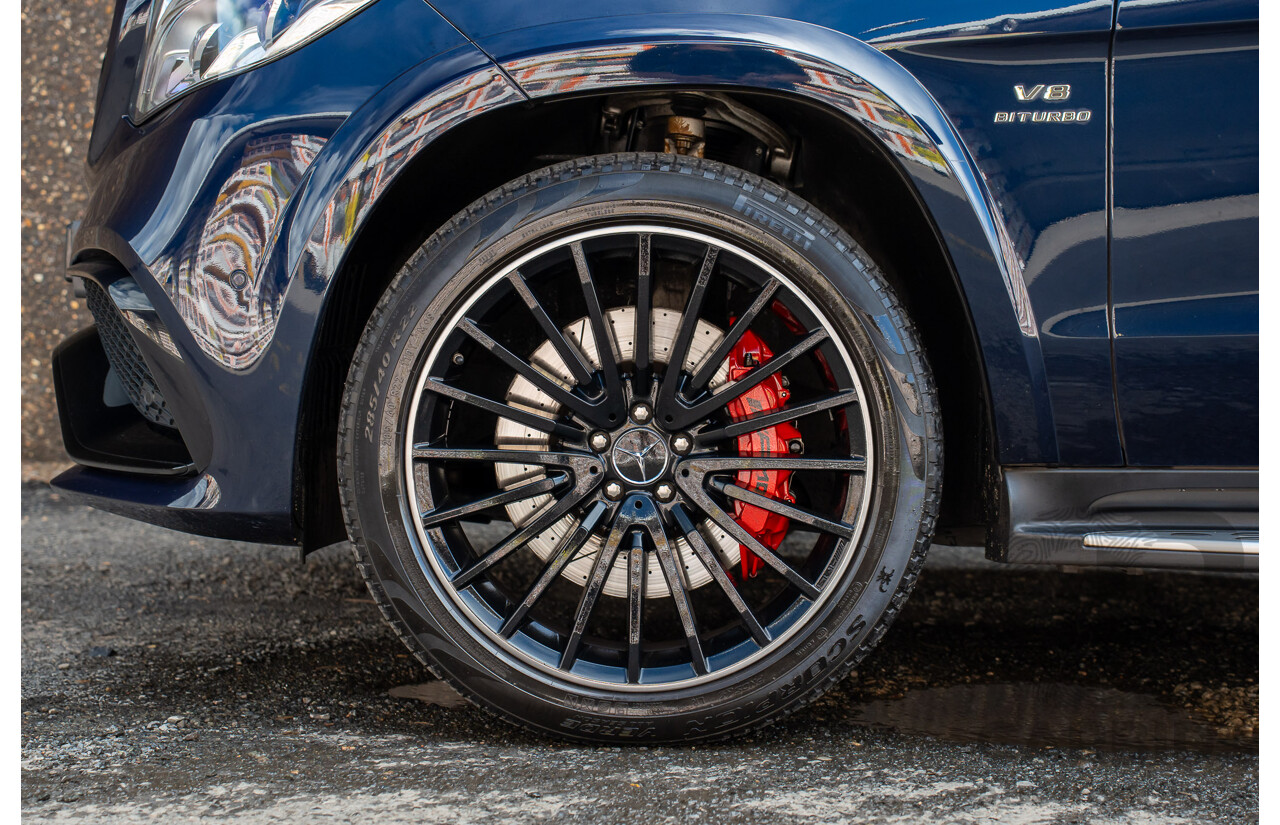 07/2017 Mercedes Benz GLS 63 AMG 4Matic (AWD) X166 MY17 4d Wagon Cavansite Blue Metallic Twin Turbo V8 5.5L - 7 Seater