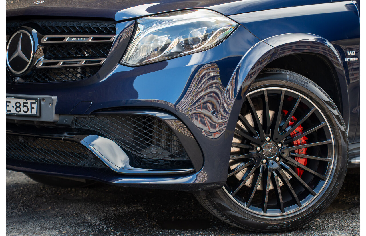 07/2017 Mercedes Benz GLS 63 AMG 4Matic (AWD) X166 MY17 4d Wagon Cavansite Blue Metallic Twin Turbo V8 5.5L - 7 Seater