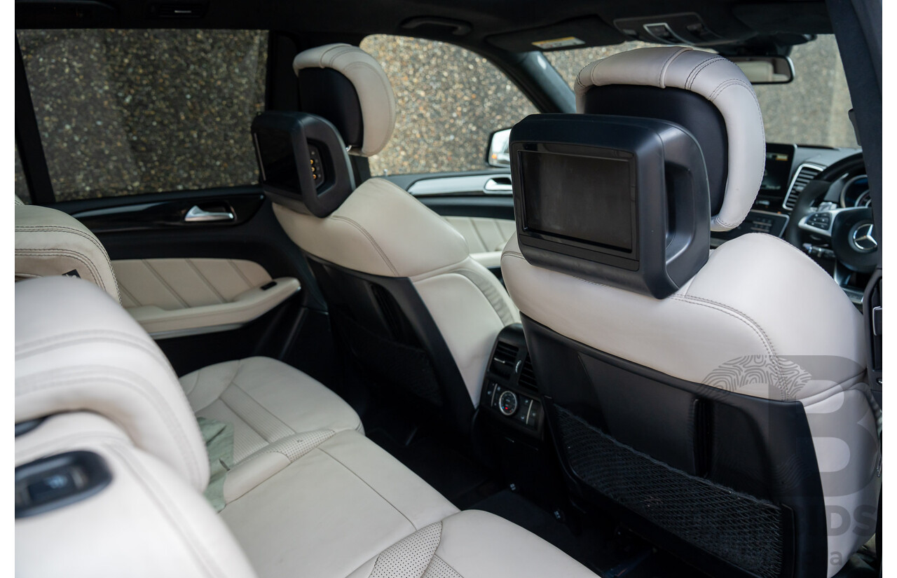 07/2017 Mercedes Benz GLS 63 AMG 4Matic (AWD) X166 MY17 4d Wagon Cavansite Blue Metallic Twin Turbo V8 5.5L - 7 Seater