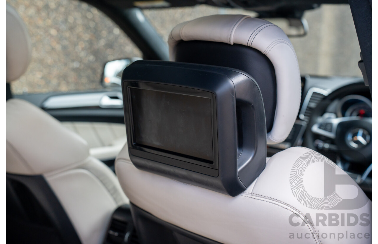 07/2017 Mercedes Benz GLS 63 AMG 4Matic (AWD) X166 MY17 4d Wagon Cavansite Blue Metallic Twin Turbo V8 5.5L - 7 Seater