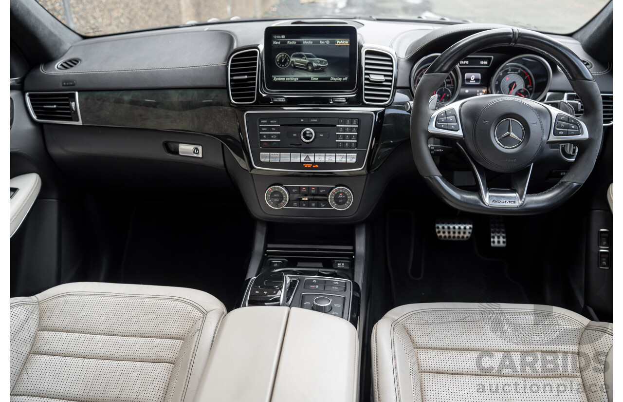 07/2017 Mercedes Benz GLS 63 AMG 4Matic (AWD) X166 MY17 4d Wagon Cavansite Blue Metallic Twin Turbo V8 5.5L - 7 Seater