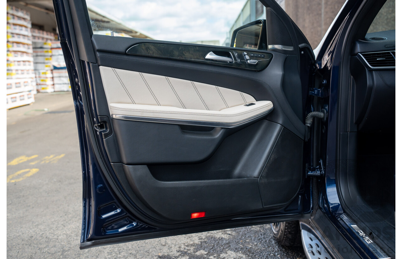 07/2017 Mercedes Benz GLS 63 AMG 4Matic (AWD) X166 MY17 4d Wagon Cavansite Blue Metallic Twin Turbo V8 5.5L - 7 Seater