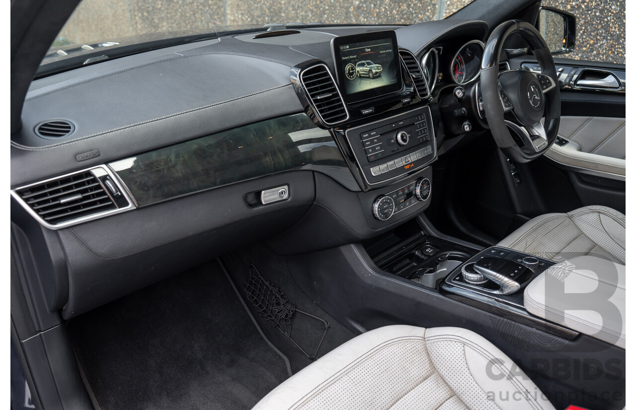 07/2017 Mercedes Benz GLS 63 AMG 4Matic (AWD) X166 MY17 4d Wagon Cavansite Blue Metallic Twin Turbo V8 5.5L - 7 Seater