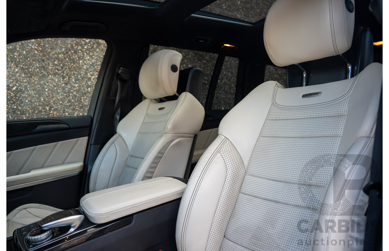 07/2017 Mercedes Benz GLS 63 AMG 4Matic (AWD) X166 MY17 4d Wagon Cavansite Blue Metallic Twin Turbo V8 5.5L - 7 Seater