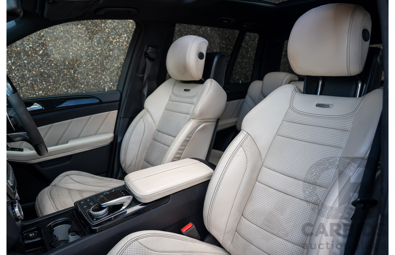 07/2017 Mercedes Benz GLS 63 AMG 4Matic (AWD) X166 MY17 4d Wagon Cavansite Blue Metallic Twin Turbo V8 5.5L - 7 Seater