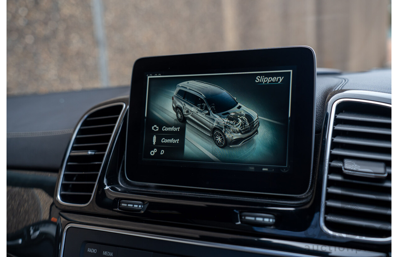 07/2017 Mercedes Benz GLS 63 AMG 4Matic (AWD) X166 MY17 4d Wagon Cavansite Blue Metallic Twin Turbo V8 5.5L - 7 Seater