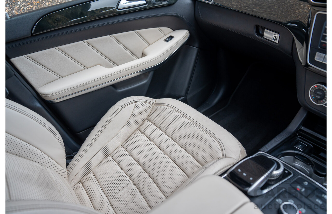 07/2017 Mercedes Benz GLS 63 AMG 4Matic (AWD) X166 MY17 4d Wagon Cavansite Blue Metallic Twin Turbo V8 5.5L - 7 Seater