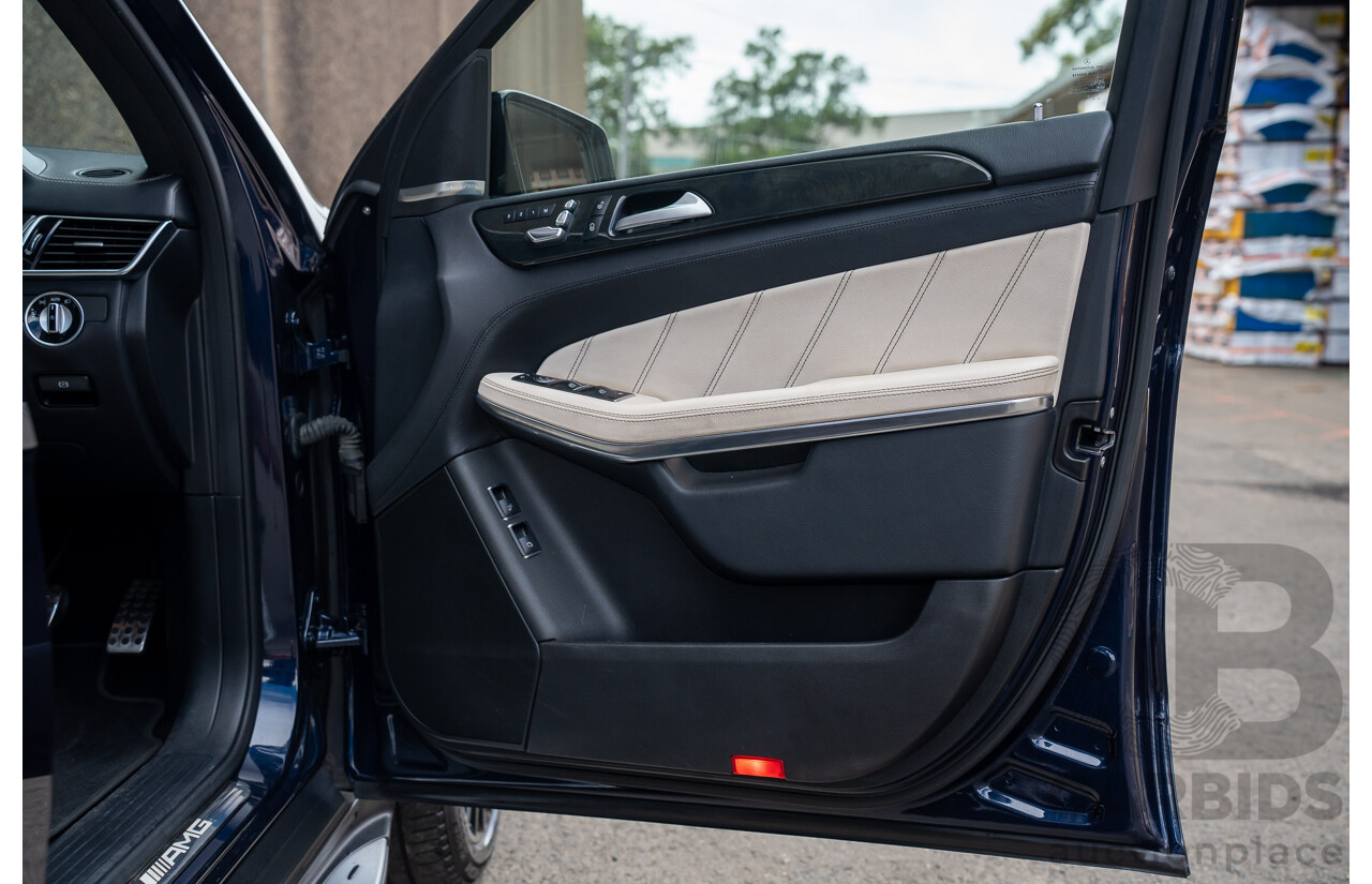 07/2017 Mercedes Benz GLS 63 AMG 4Matic (AWD) X166 MY17 4d Wagon Cavansite Blue Metallic Twin Turbo V8 5.5L - 7 Seater