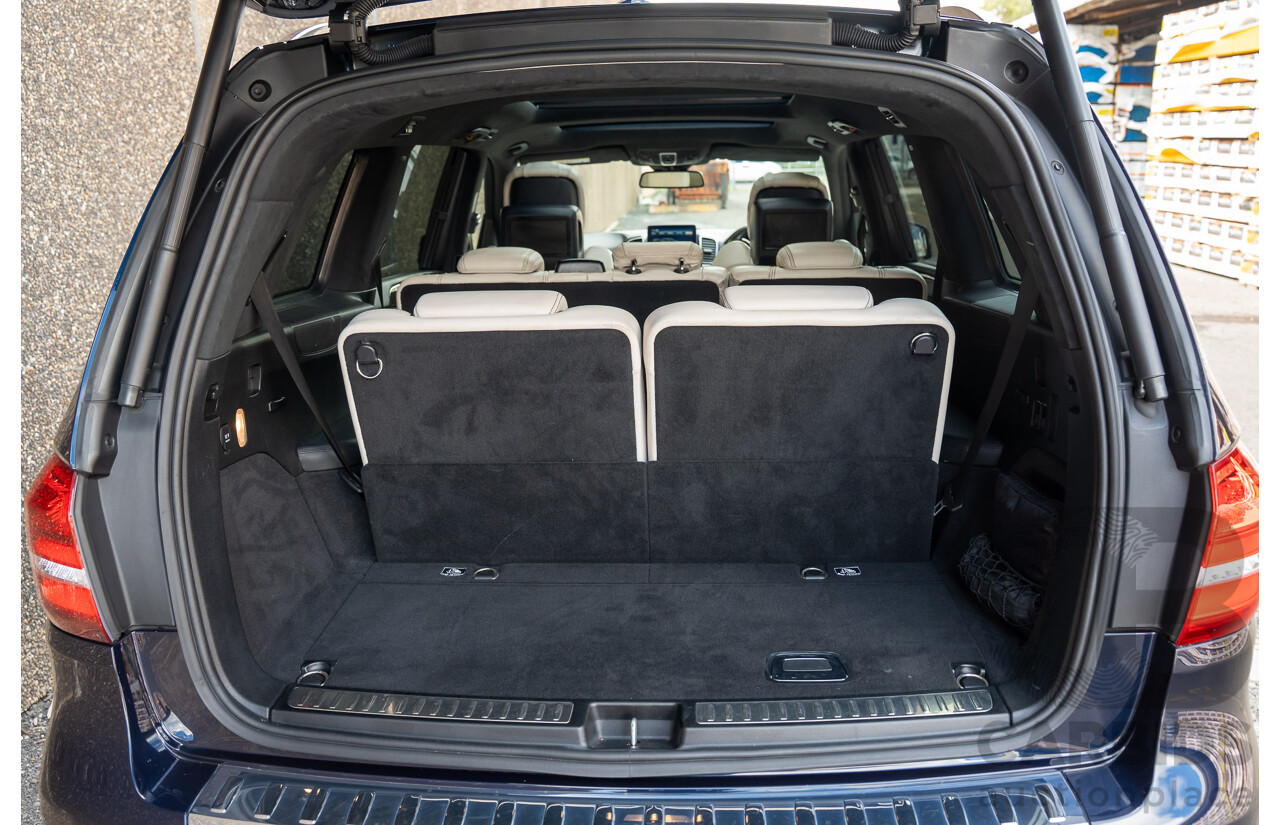 07/2017 Mercedes Benz GLS 63 AMG 4Matic (AWD) X166 MY17 4d Wagon Cavansite Blue Metallic Twin Turbo V8 5.5L - 7 Seater