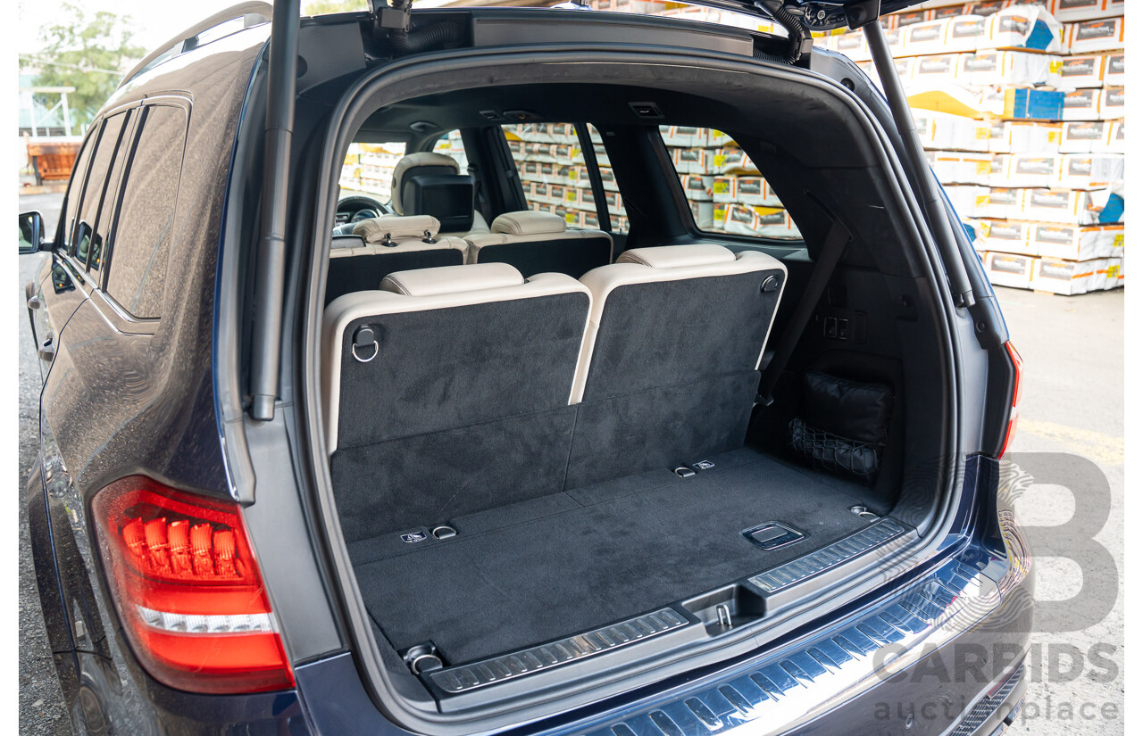 07/2017 Mercedes Benz GLS 63 AMG 4Matic (AWD) X166 MY17 4d Wagon Cavansite Blue Metallic Twin Turbo V8 5.5L - 7 Seater