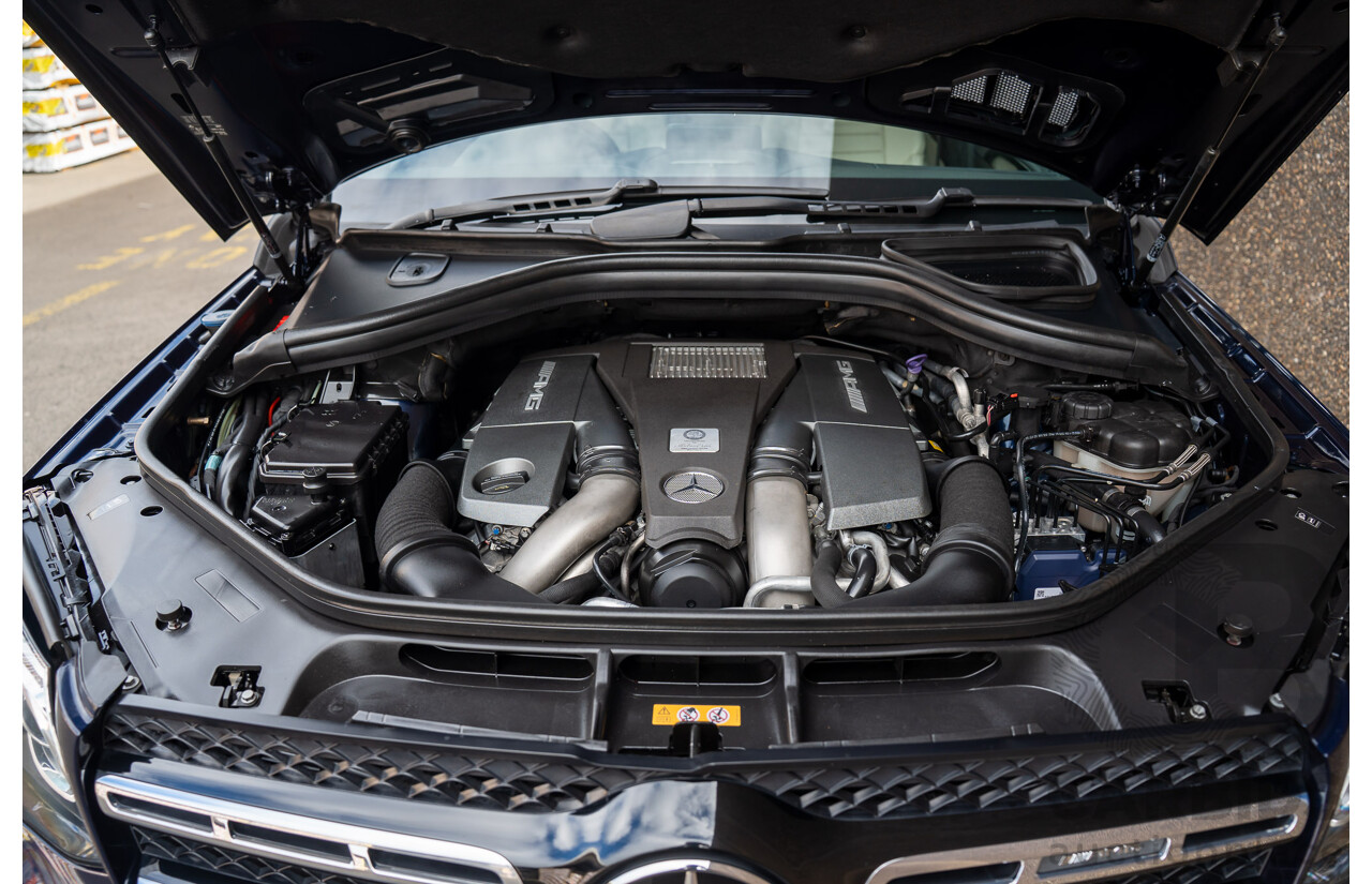 07/2017 Mercedes Benz GLS 63 AMG 4Matic (AWD) X166 MY17 4d Wagon Cavansite Blue Metallic Twin Turbo V8 5.5L - 7 Seater