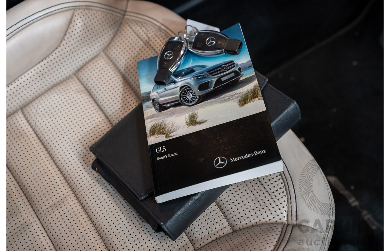 07/2017 Mercedes Benz GLS 63 AMG 4Matic (AWD) X166 MY17 4d Wagon Cavansite Blue Metallic Twin Turbo V8 5.5L - 7 Seater