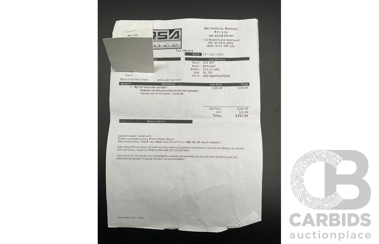 07/2017 Mercedes Benz GLS 63 AMG 4Matic (AWD) X166 MY17 4d Wagon Cavansite Blue Metallic Twin Turbo V8 5.5L - 7 Seater