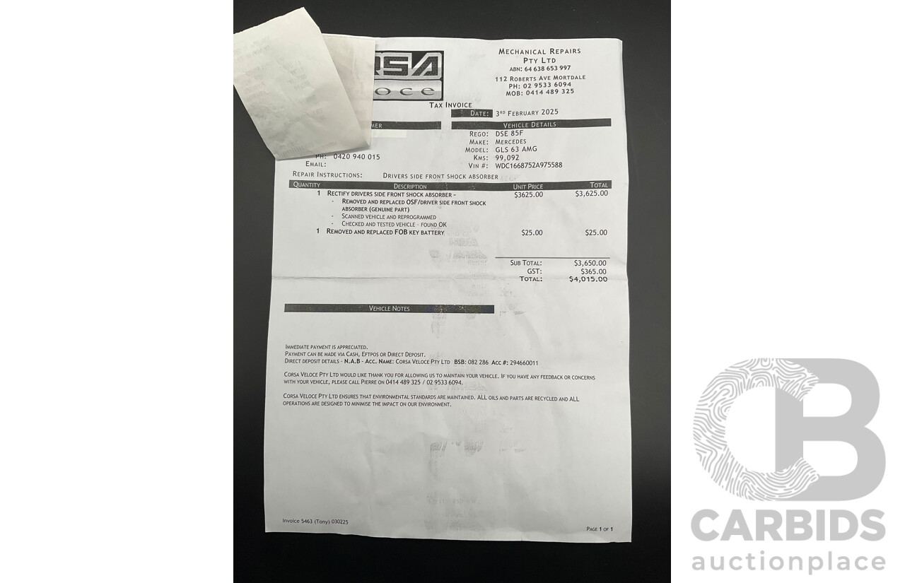 07/2017 Mercedes Benz GLS 63 AMG 4Matic (AWD) X166 MY17 4d Wagon Cavansite Blue Metallic Twin Turbo V8 5.5L - 7 Seater