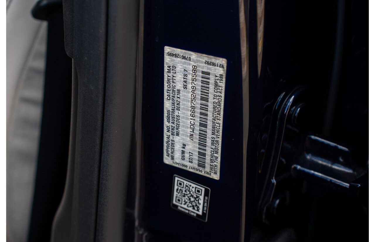 07/2017 Mercedes Benz GLS 63 AMG 4Matic (AWD) X166 MY17 4d Wagon Cavansite Blue Metallic Twin Turbo V8 5.5L - 7 Seater