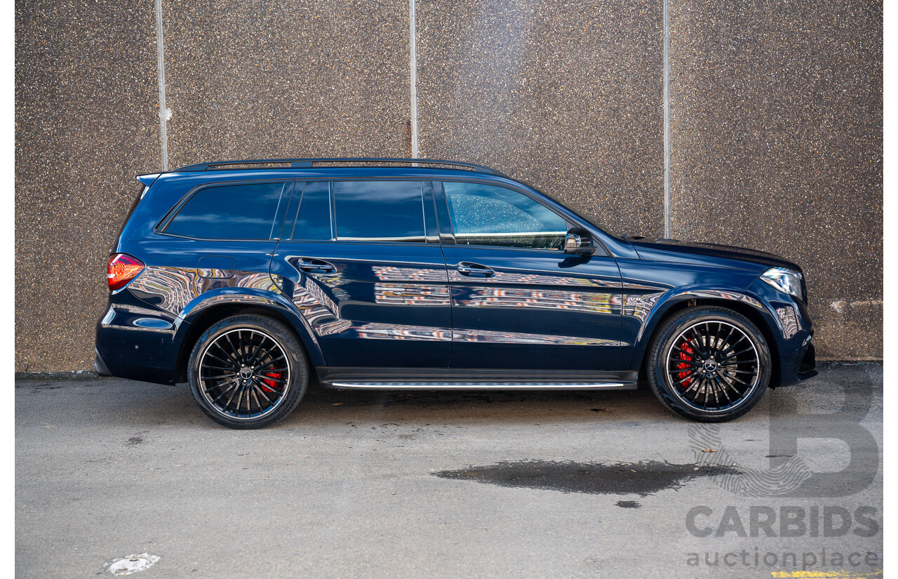 07/2017 Mercedes Benz GLS 63 AMG 4Matic (AWD) X166 MY17 4d Wagon Cavansite Blue Metallic Twin Turbo V8 5.5L - 7 Seater