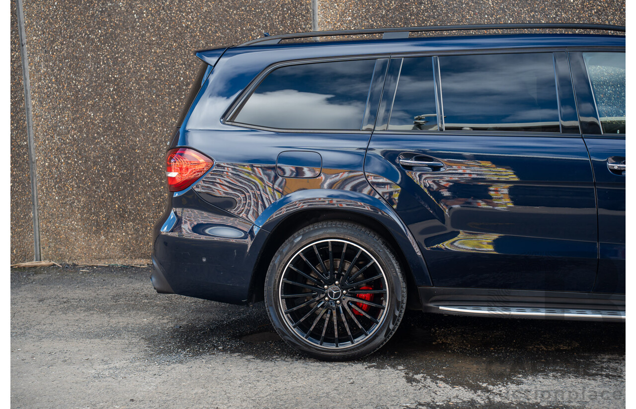 07/2017 Mercedes Benz GLS 63 AMG 4Matic (AWD) X166 MY17 4d Wagon Cavansite Blue Metallic Twin Turbo V8 5.5L - 7 Seater