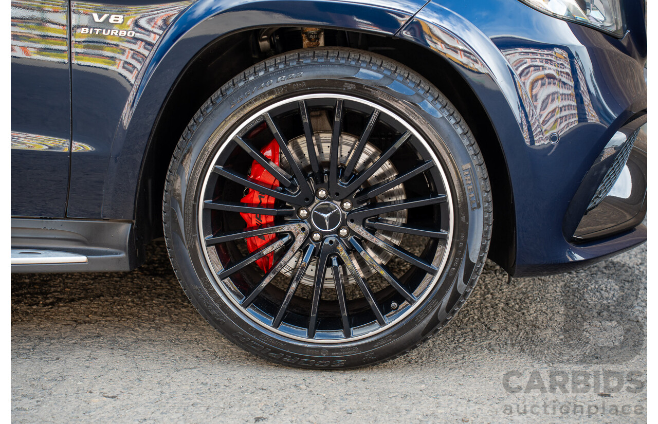 07/2017 Mercedes Benz GLS 63 AMG 4Matic (AWD) X166 MY17 4d Wagon Cavansite Blue Metallic Twin Turbo V8 5.5L - 7 Seater