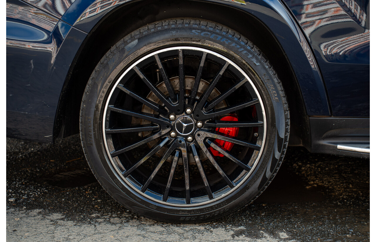 07/2017 Mercedes Benz GLS 63 AMG 4Matic (AWD) X166 MY17 4d Wagon Cavansite Blue Metallic Twin Turbo V8 5.5L - 7 Seater