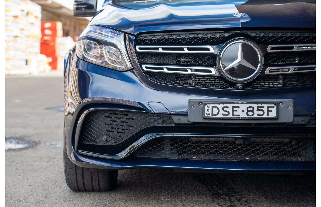 07/2017 Mercedes Benz GLS 63 AMG 4Matic (AWD) X166 MY17 4d Wagon Cavansite Blue Metallic Twin Turbo V8 5.5L - 7 Seater