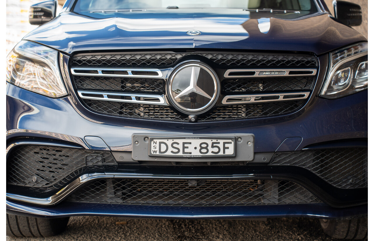 07/2017 Mercedes Benz GLS 63 AMG 4Matic (AWD) X166 MY17 4d Wagon Cavansite Blue Metallic Twin Turbo V8 5.5L - 7 Seater