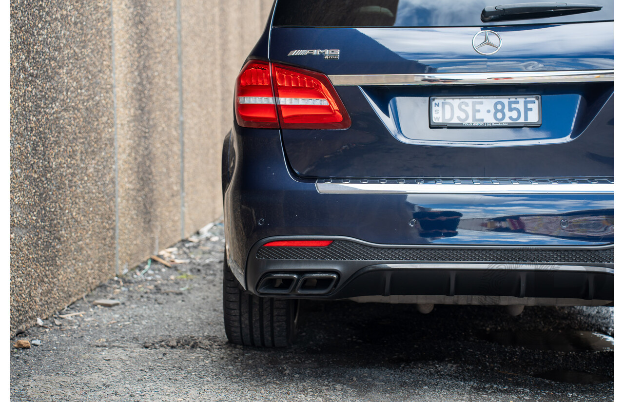 07/2017 Mercedes Benz GLS 63 AMG 4Matic (AWD) X166 MY17 4d Wagon Cavansite Blue Metallic Twin Turbo V8 5.5L - 7 Seater