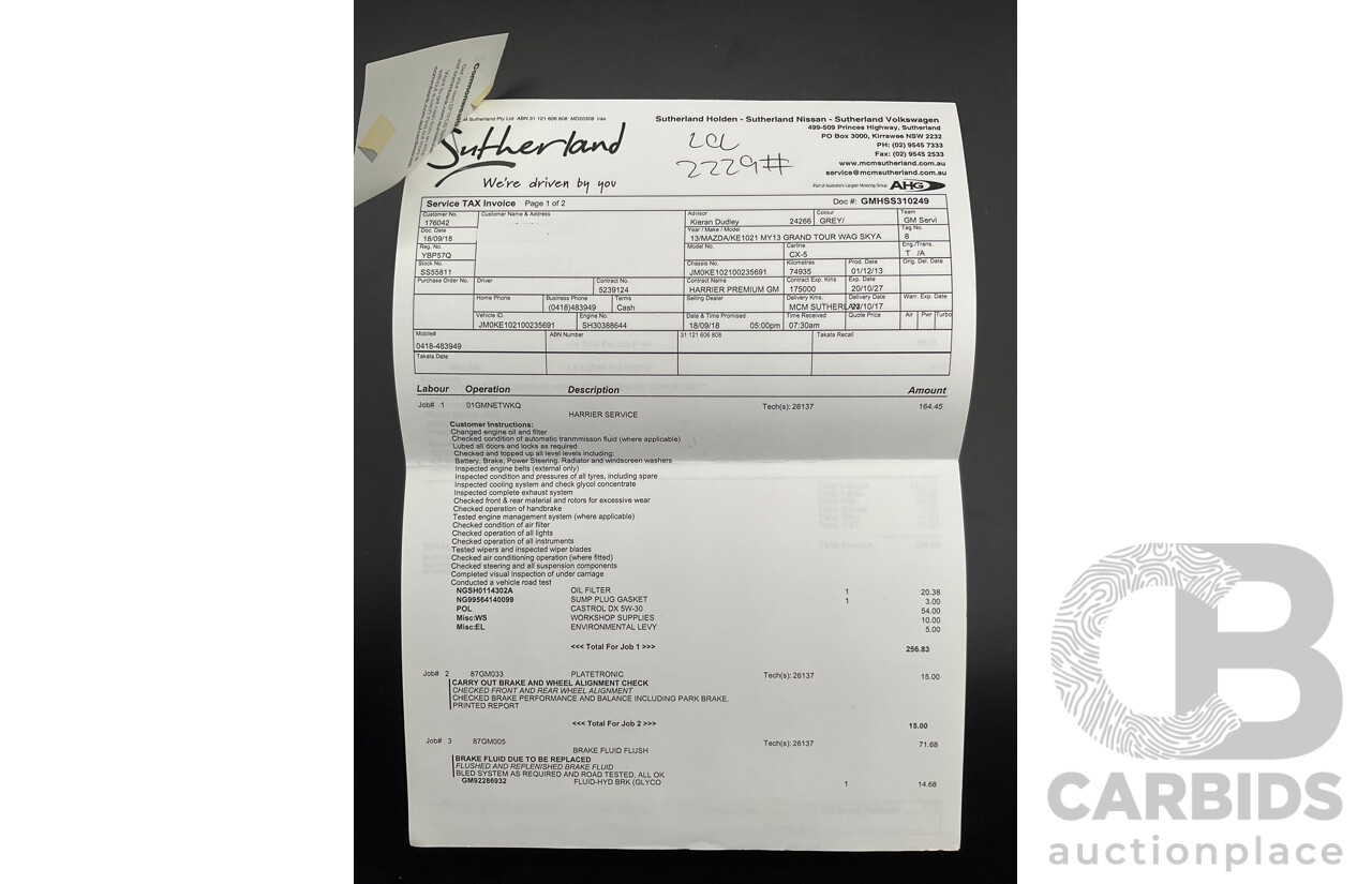 1/2014 Mazda Cx-5 Grand Tourer (AWD) MY13 Upgrade 4d Wagon Meteor Grey Metallic Turbo Diesel 2.2L