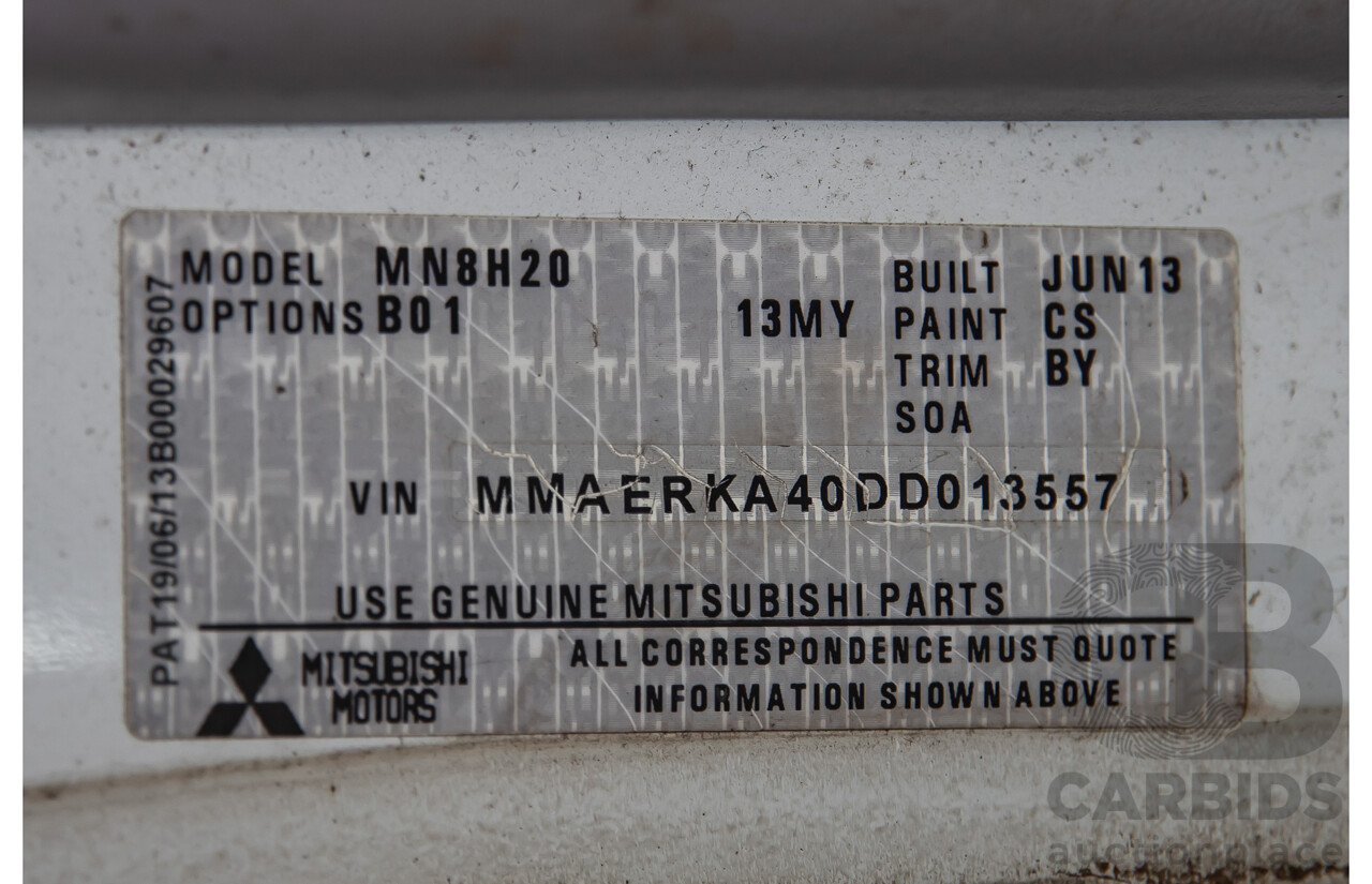 9/2013 Mitsubishi Triton GLX MN MY14 C/Chas Solid White Turbo Diesel 2.5L