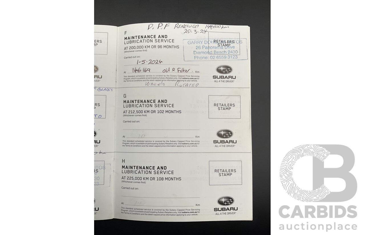 6/2015 Subaru Outback 2.0D Premium MY15 4d Wagon Ice Silver Metallic Turbo Diesel 2.0L