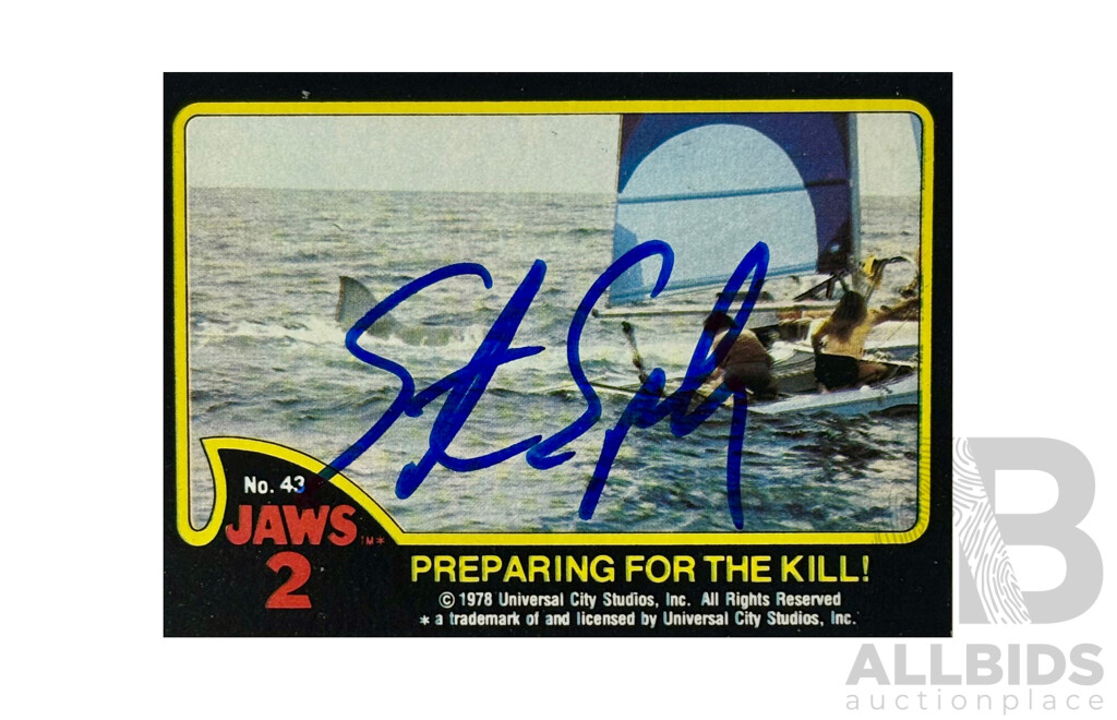 Steven Spielberg Signed 1978 Topps Jaws 2 Card #43 – COA Included – Rare Cinematic Collectible