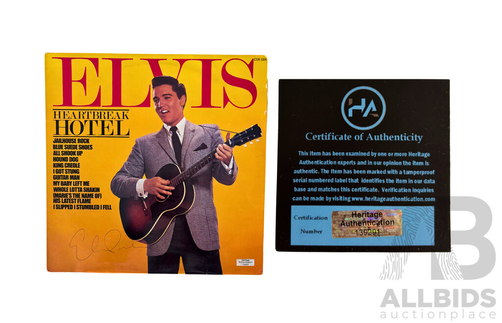 Elvis Presley Autographed ‘Heartbreak Hotel’ Album – Original Pressing with COA – a Rock Icon’s Legacy