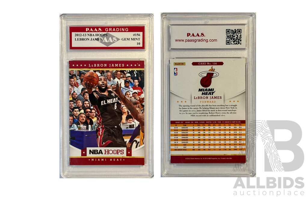 LeBron James 2012–13 NBA Hoops Card – Heat Era – Graded Gem Mint by PAAS